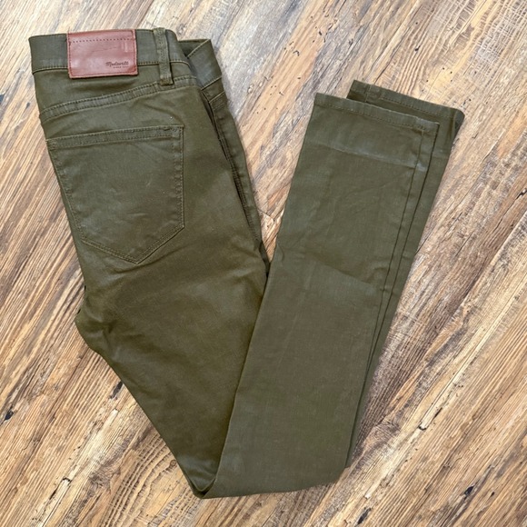 Madewell Denim - Madewell Skinny Skinny Jeans Womens 25 Olive Green Coated‎ Waxed Excellent HOT!